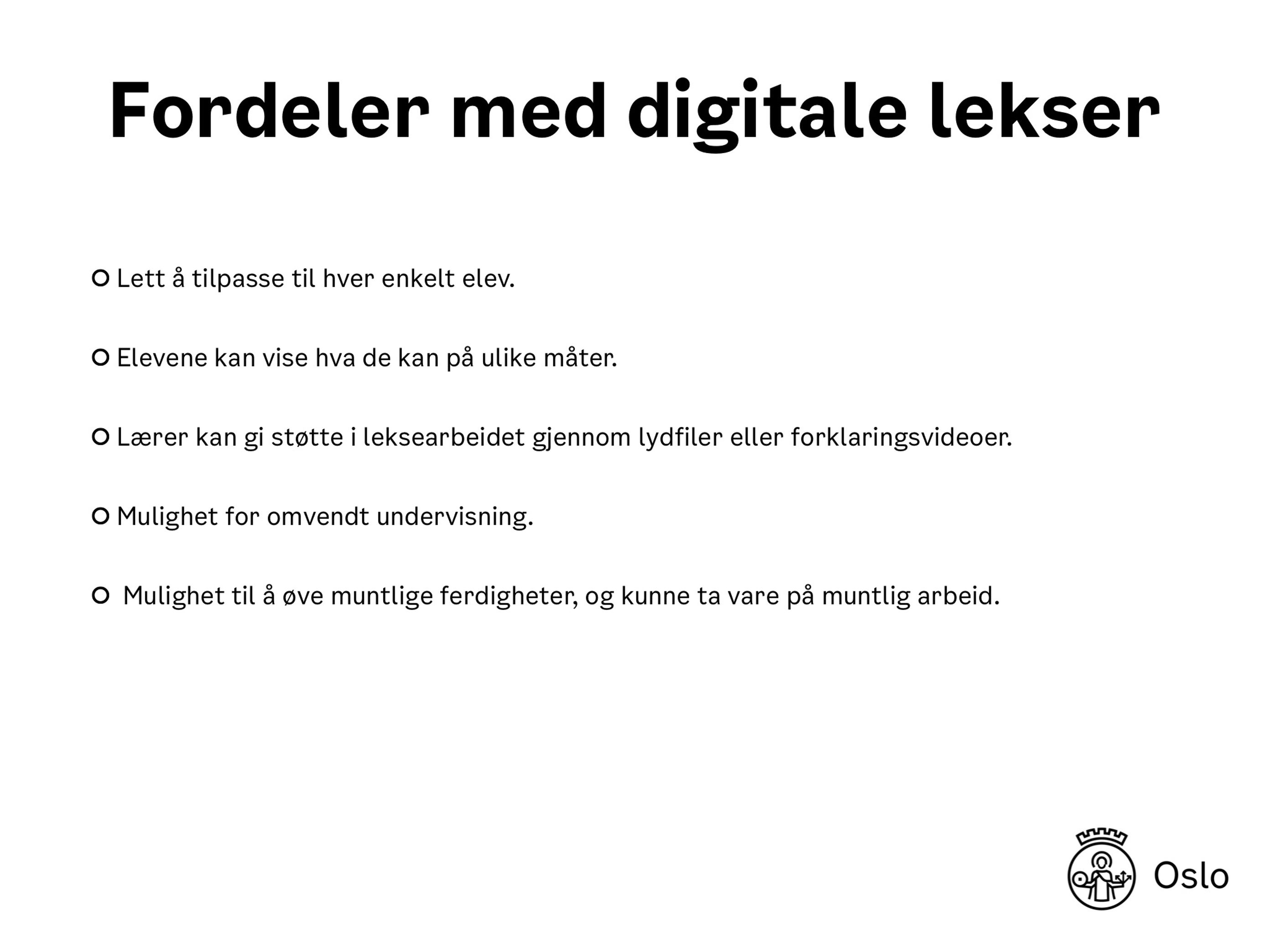 En liste med fordeler med digitale lekser