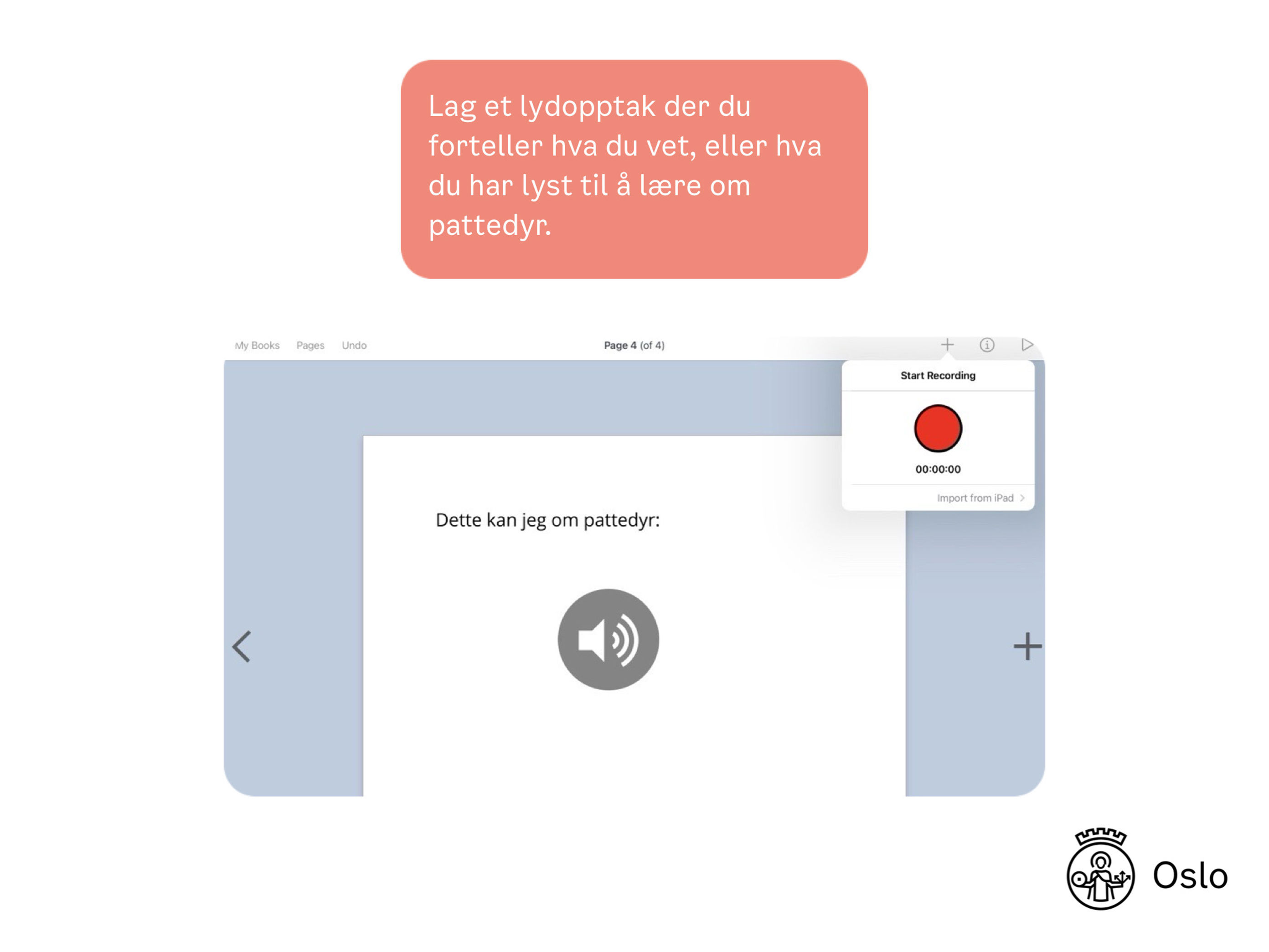 Et eksempel på en lekse der elevene skal fortelle det de vet om et pattedyr
